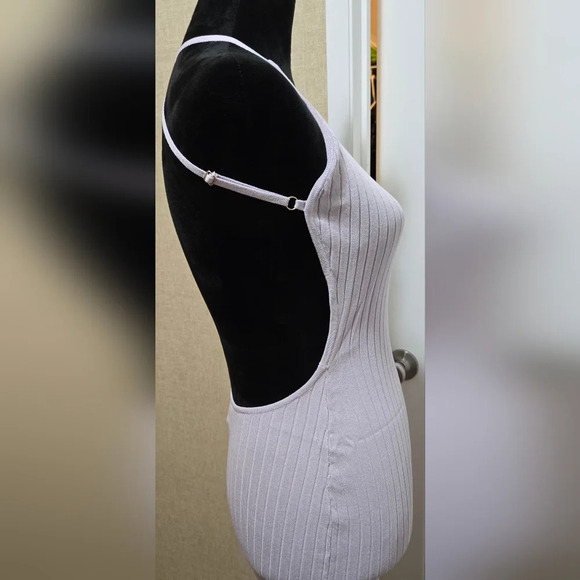 Sexy Ribbed Halter Neck Criss-Cross Back Midi Dress #434-436 - Picture 10 of 11